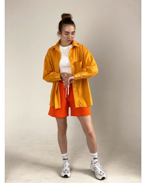 Лляна сорочка помаранчева